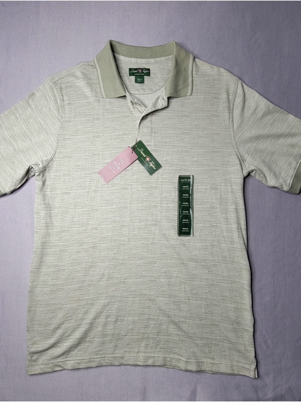 David Taylor Pale Sage Short Sleeve Polo